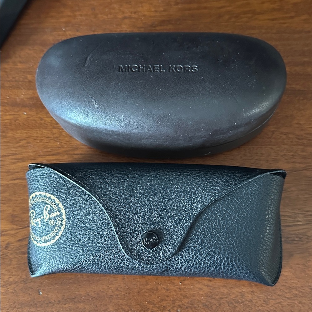2 sunglass cases Ray-Ban Black and Gold Sunglass Cases And Micheal Kors